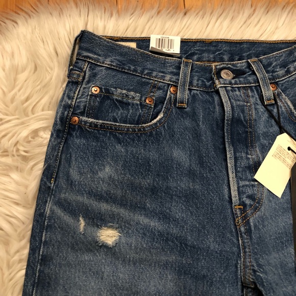 Levi’s 501 Original High Rise Straight Leg Blue Denim Premium Jeans 26 x 30 - Picture 4 of 16